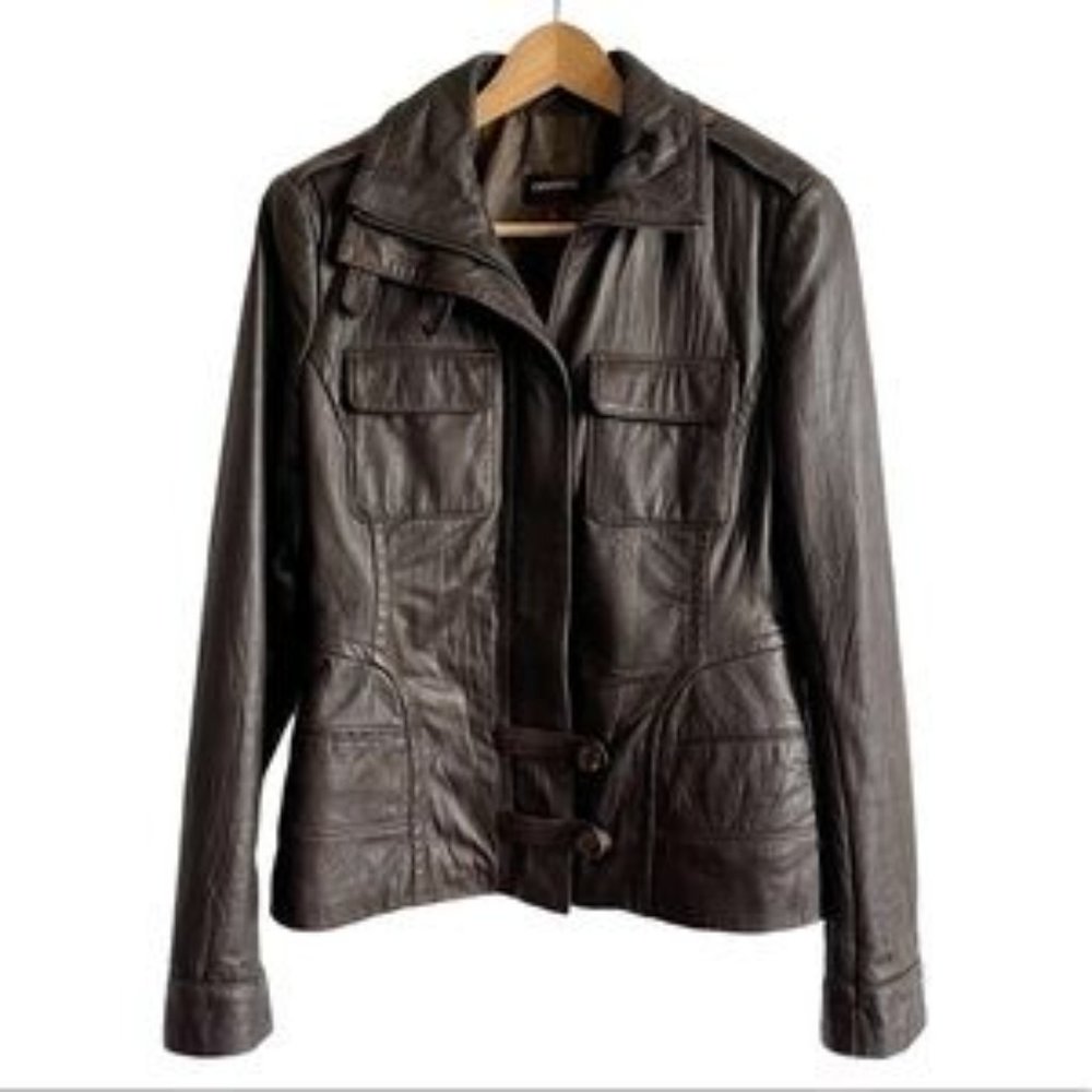 Danier Chocolate Brown Leather Jacket